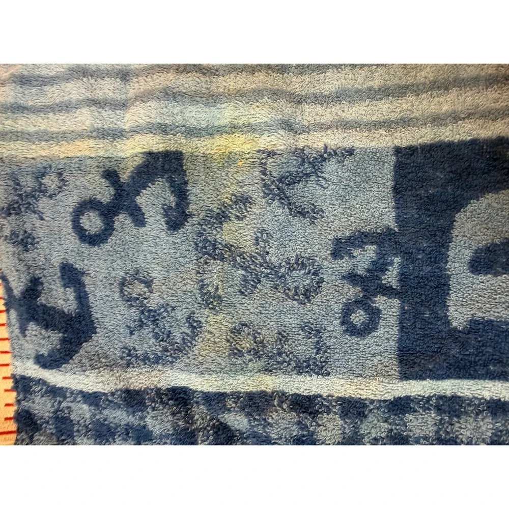 Vintage Disney Donald Duck Mini Hand Towel Washcloth Japan Blue Nautical Anchor‎